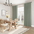 Guken 100% Blackout Curtains 90 Inch Length 2 Panels Set for Living Room Bedroom Back Tab Thermal Insulated Black Out Linen Drapes Room Darkening Window Curtains 90 Inches Long,Desert Sage