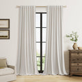 Guken Light Beige 100% Blackout Curtains 84 Inch Long 2 Panels Set for Living Room Bedroom Back Tab Room Darkening Winter Thermal Insulated Neutral Linen Drapes Window Curtain, 52x84