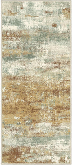 BEIMO Runner Rug for Hallway Kitchen, 2'6"x6' Machine Washable Runners Rug for Entryway, Soft Modern Abstract Throw Rugs, Low Pile Floor Cover with Non Slip Backing, Orange Green