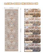 Restydon Kitchen Runner Rug Non Slip Washable Rugs 2.5x8, Orange