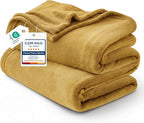 Bedsure GentleSoft Twin XL Fleece Blanket Dorm Bedding - Lightweight Soft Cozy Blankets for Bed, Sofa, Couch, Travel, Camping, Yellow, 66"x90"