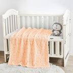 Yurhap Fleece Baby Blanket Heart Checkered, Ultra Soft Cozy Baby Blankets for Girls Boys, Fluffy Infant Toddler Newborn Receiving Gifts for Crib Stroller 30"x40" (Apricot Pink)
