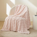 Bedsure GentleSoft Light Pink Throw Blanket for Couch - Super Soft Cozy Blankets Gifts for Kids Girls, Cute Small Fleece Throws for Bedroom Home Decor, 50x70 Inches