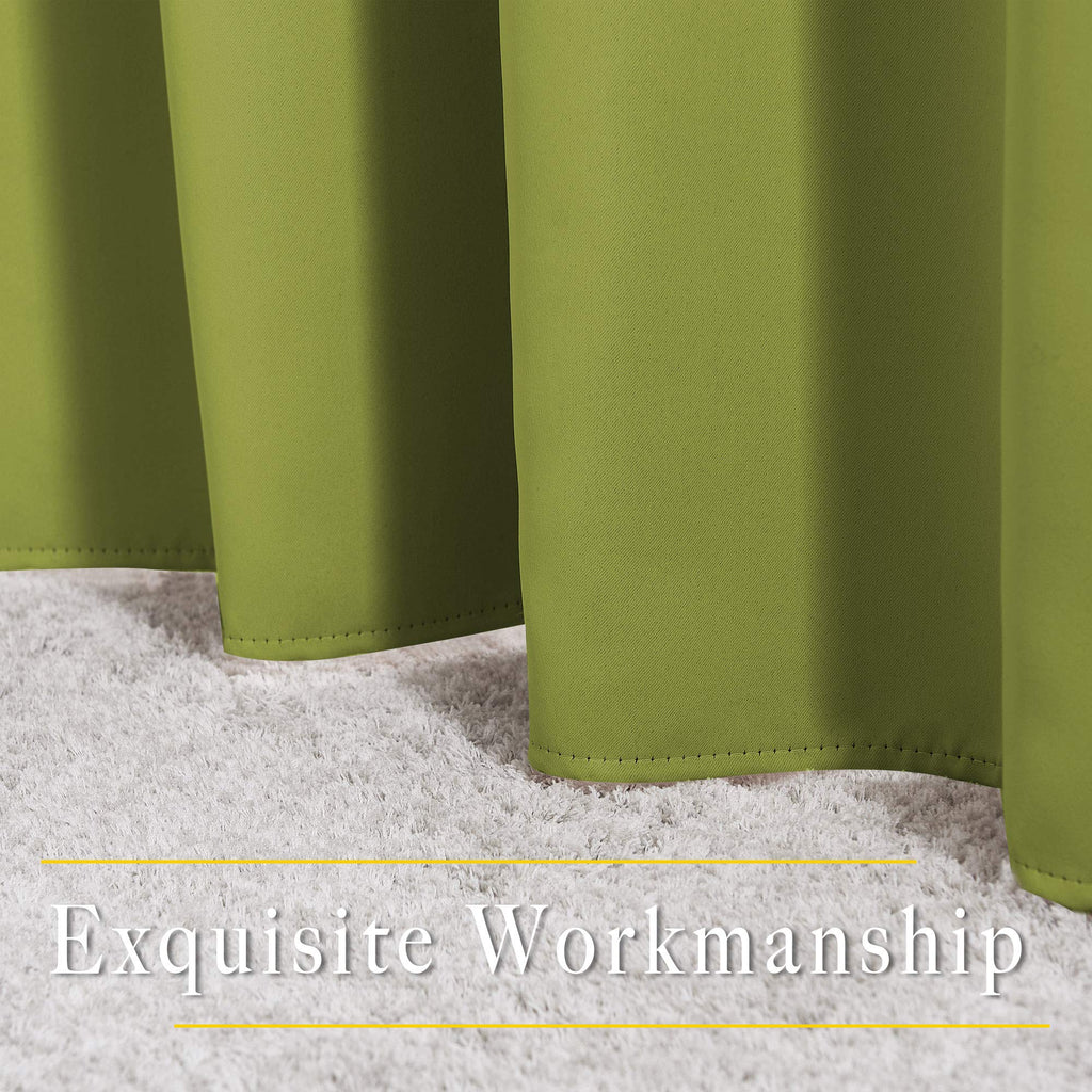 NICETOWN Room Darkening Window Panels - (52 inches Width, Fresh Green, Double Pieces) Holiday Decor Thermal Insulated Curtains 120 inches Length for Kids Bedroom