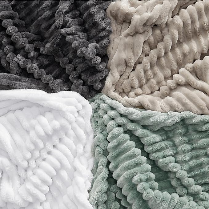Bedsure Soft Throw Blanket for Couch Decor Gifts Bright White 50"x70"