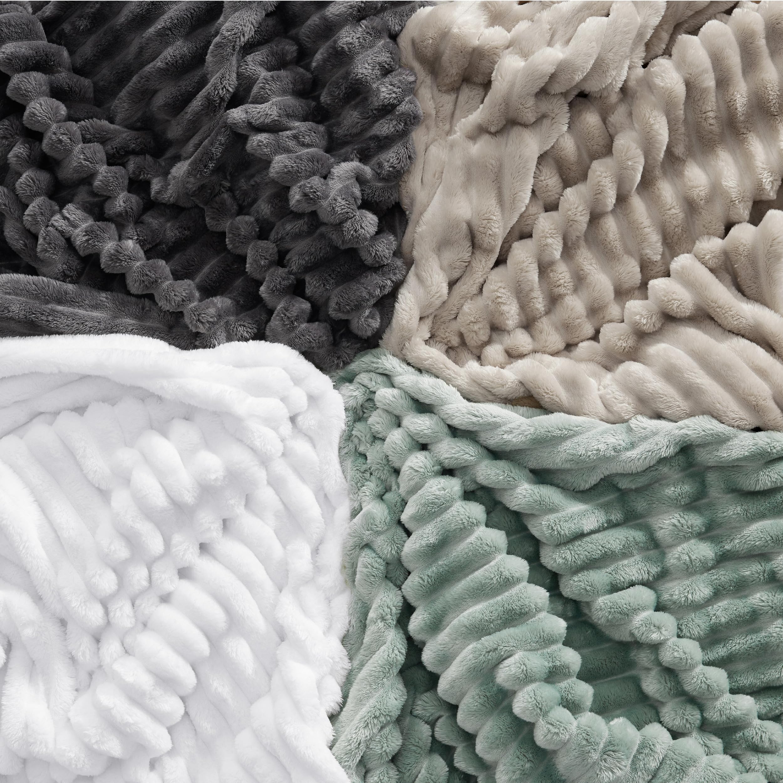 Bedsure Soft Cal King Size Blanket for Bed Bright White 102"x96"