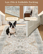 Madane Runner Rugs for Hallway 2x10 Long Washable Non-Slip Hallway Runner Rug Low-Pile Stair Kitchen Runner Soft Throw Carpet for Entrance Living Dining Laundry Room (Light Taupe Brown, 2 x 10)