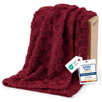Bedsure Checkered Soft Cozy Twin Blanket for Bed, Navy Blue,60"×80"