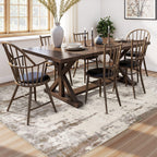 UERMEI 5x7 Area Rug Living Room Rugs - Washable Neutral Modern Abstract Soft Thin Rug Indoor Floor No Slip Rug Carpet for Bedroom Under Dining Table Home Office Decor - Brown/Grey/Beige