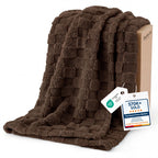 Bedsure Checkered Fleece Throw Blankets for Bed/Couch, Ashley Blue,50"×70"