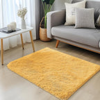 OLANLY 3x5 Machine Washable Small Bedside Rug, Soft Fluffy Shaggy Rugs for Living Room, Bedroom, Indoor Floor Carpet for Kids Girls and Boys, Preppy Dorms, Nursery, Home Decor, Mustard Yellow