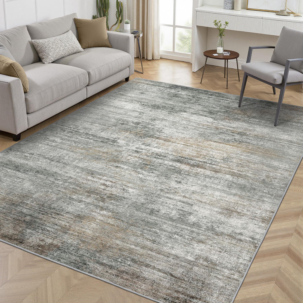 BEIMO 8x10 Area Rugs for Bedroom, Grey Brown Washable Abstract Rug