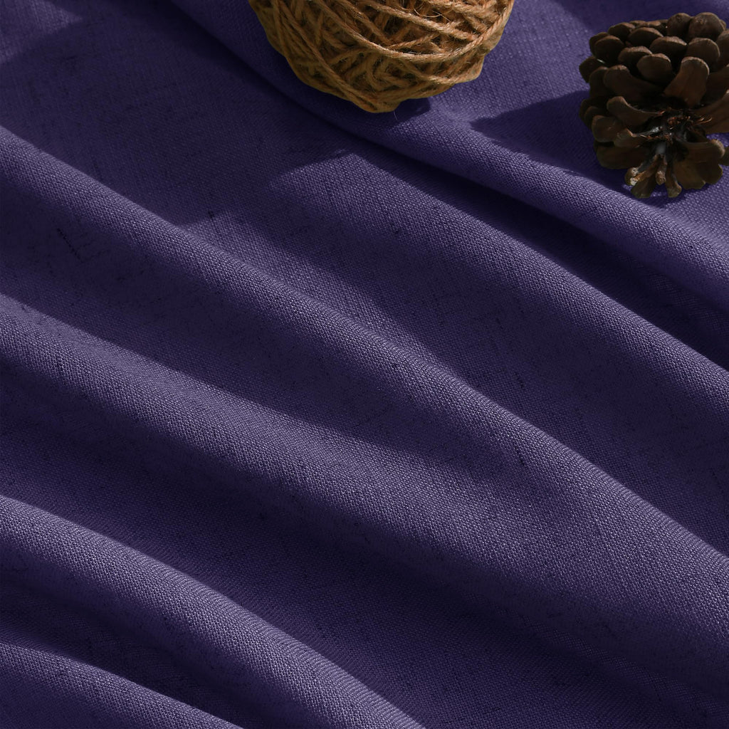 Nanspring Purple Linen Blend Light Filtering Back Tab Curtains 108 Inches Long, Semi Sheer Privacy Drapes for Living Room & Bedroom, 52x108 inch, 2 Panels