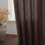 Nanspring Coffee Linen Blend Drapes 84 Inch Length 2 Panels Set Back Tab Rod Pocket Light Filtering Privacy Semi Sheer Textured Curtains Neutral Farmhouse Decor Curtains for Living Room Bedroom 52x84