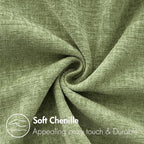 MIULEE Pack of 2 Couch Throw Pillow Covers 12x24 Inch Spring Soft Sage Green Chenille Lumbar Pillow Covers for Sofa Living Room Solid Dyed Cases