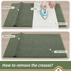 BEQHAUSE Kitchen Rugs 24"x36", Non-Slip Kitchen Mats for Floor, Super Absorbent and Stain Resistant Kitchen Rugs, Machine Washable Rugs for Kitchen, Hallway, Laundry & Sink, Green