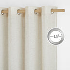 NICETOWN Natural Thick Linen Curtains 72" Length, Grommet Privacy Window Treatments Linen Weave with Light Penetration Vertical Drapes for Farmhouse/Home Office, W42 x L72, 2 Panels
