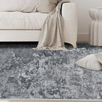 Aelenmu 9x12 Area Rugs for Living Room Washable Bedroom Dining Room Black