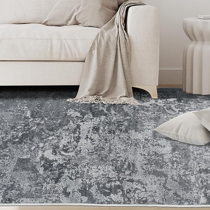 Aelenmu 9x12 Area Rugs for Living Room Washable Bedroom Dining Room Black