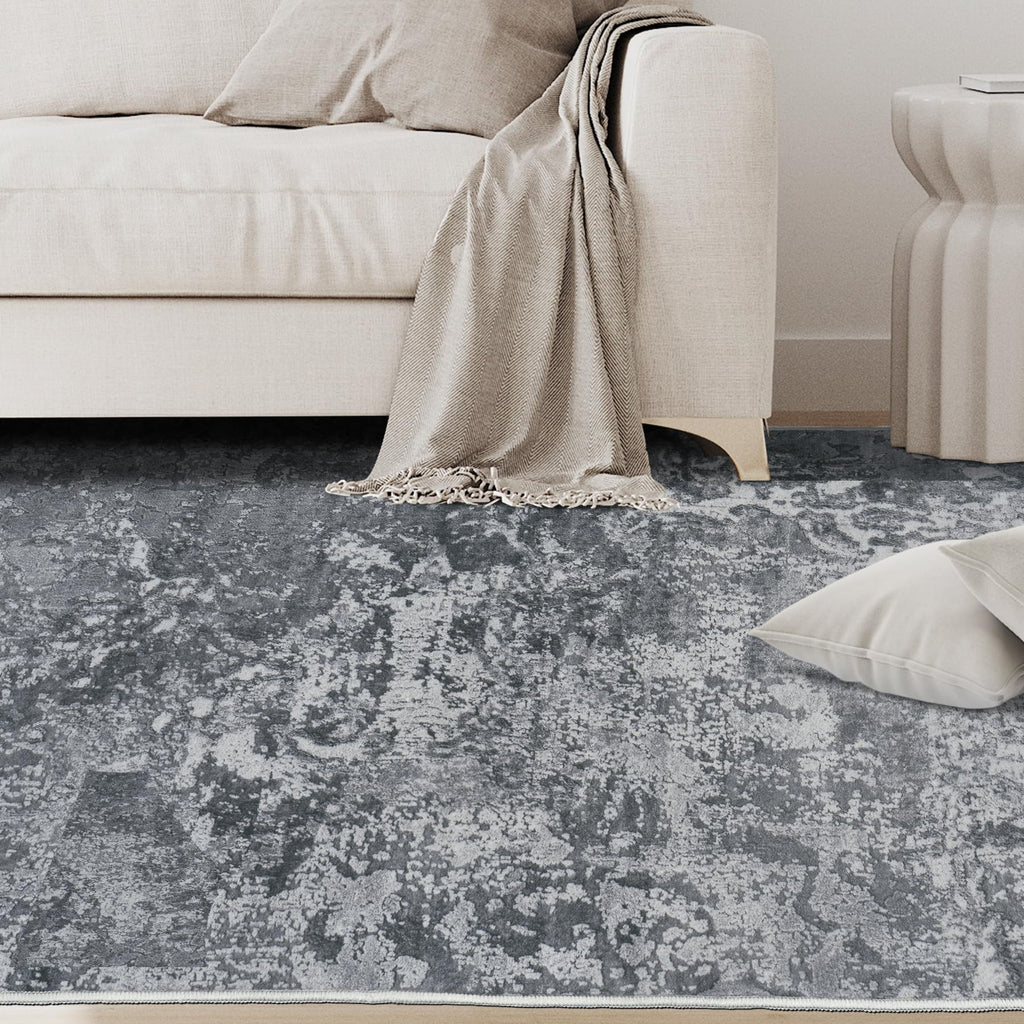Aelenmu 4x6 Area Rugs for Living Room Washable Bedroom Dining Room Black