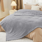 Bedsure GentleSoft California King Size Blanket for Bed - Cozy Soft Blankets for Women, Cute Large Throws for Girls, Light Grey, 102x96 Inches