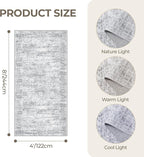 4x8 Rug for Bedroom,Wide Runner Rug for Hallway, Non Slip Washable Runner Rug for Living Room, Low Pile Soft Entryway Kitchen Rug, Modern Home Decor Mat for Dining Room(4'x8', Grey/Ivory)