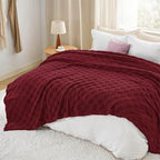 Bedsure GentleSoft Blankets Queen Size for Bed - Super Soft Cozy Mother's Day Blanket for Kids Girls, Large Fuzzy Fleece Throw for Bedroom Decor, Red, 90x90 Inches
