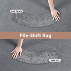 FinRèc 5x7 Washable Area Rugs for Bedroom Living Room, Low Pile Thin Rug Solid Color, Non-Slip Carpet Indoor for Home Decor (Pure Dark Grey)