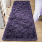 Tepook Soft Runner Rugs for Bedroom 2x6 ft with Rubber Backing, Purple Fluffy Rugs for Living Room, Shag Bedside Rug Fuzzy Plush Carpet for Room, Area Rug for Dorm Nursery Hallway Indoor Home Decor
