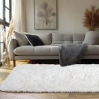 Quntue Runner Rugs for Bedroom 2x6 Rug Runners for Hallways Non Slip Soft Shag Bedside Rug, Fluffy Area Rug Throw Rugs for Living Room, Floor Carpet Runner for Nursery Kids Dorm, Cream White