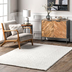 nuLOOM Nia White Geometric Washable Area Rug, 2' x 3'