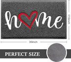 BeneathYourFeet Door Mat, Welcome Mat Low Profile Floor Mat Front Doormat Indoor and Outdoor Doormat Non Slip Rugs for Entryway, Patio, High Traffic Areas (30"x17.5", Grey-Home)