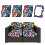 hyha 4Pcs Patio Cushion Covers, Stretch Outdoor Couch Cushion Covers