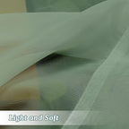 Chyhomenyc Sage Green Sheer Curtains 72 Inch Length 2 Panels, Light Filtering Airy Breathable Rod Pocket Voile Drapes for French Door Bedroom Living Room, Each 42x72 Inch