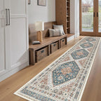 Madane Runner Rugs for Hallway 2x10 Long Washable Non-Slip Hallway Runner Rug Low-Pile Stair Kitchen Runner Throw Carpet for Entrance Living Dining Laundry Room (Navy Blue, 2 x 10)