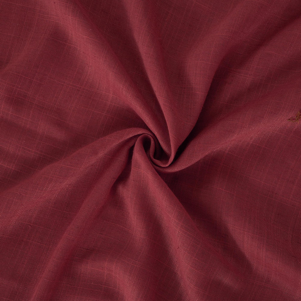 BGment Burgundy Linen Curtains 63 Inches Long for Living Room, Semi Sheer Window Drapes Lightweight Rustic Country Textured with Rod Pocket for Dining Bedroom, 2 Panels, Each 42 Inch Wide
