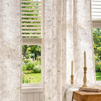 jinchan Floral Linen Curtains for Living Room 63 Inch Length Taupe Flower Curtain Rod Pocket Back Tab Farmhouse Curtains with Printed Floral Bedroom Window Curtain Set, 2 Panels Taupe