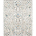 phonzenuo 8x10 Area Rugs for Living Room, Machine Washable Non Slip Vintage Retro Rugs, Low Pile Lightweight Chenille Print Indoor Rug for Bedroom, Dining Room, Home Office(Grey/Blue/TAN/Teal/Green)