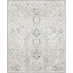 phonzenuo 8x10 Area Rugs for Living Room, Machine Washable Non Slip Vintage Retro Rugs, Low Pile Lightweight Chenille Print Indoor Rug for Bedroom, Dining Room, Home Office(Grey/Blue/TAN/Teal/Green)