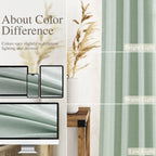 Extra Long Aqua Green Linen Curtains 120 Inch for Living Room 2 Panels Set Rod Pocket Back Tab Light Filtering Semi Sheer Linen Window Drapes Privacy High Ceiling Drapes for Farmhouse 52x120