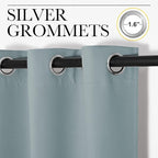 NICETOWN Bedroom Curtains Blackout Drapery Panels, 2 Panels, 42 x 54 Inch, Stormy Sea, 3 Pass Microfiber Thermal Insulated Solid Ring Top Blackout Window Curtains/Drapes