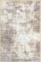 IOHOUZE Abstract Area Rugs 8x10 Ft Washable Large Rugs for Living Room, Non Slip Dining Room Rug, Printed Faux Wool Rugs for Bedroom, Floor Carpet for Office Nursery Playroom, Beige Brown