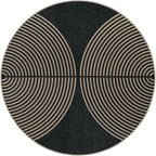 Lahome Enfys Modern Rainbow Round Rug, 6ft Easy Jute Circle Patio Rug Washable Indoor Outdoor Carpet for Living Room, Farmhouse Natural Contemporary Round Mat for Entryway Backyard Porch