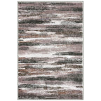 Lansny Modern Abstract 6x9 Machine Washable Living Room Rug Non-Slip Soft Bedroom Area Rug Dark Light Brown White Ultra Thin Print Faux Wool Floor Carpet Throw Rugs for Dining Room Indoor Office