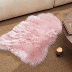 Ashler Faux Fur Area Rug - Fluffy Shaggy Sheepskin 2 x 3 Feet, Pink Fuzzy Machine Washable Shag - Nursery Decor Throw for Bedroom, Kids Room, Living Room
