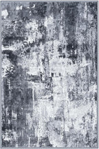 KOZYFLY Modern Abstract Area Rug 8x10 Gray Washable Large Living Room Thin Rugs Bedroom Non Skid Carpet with Faux Wool Soft Low Pile for Dining Room Living Room Office Dorm Kitchen Table Apartment