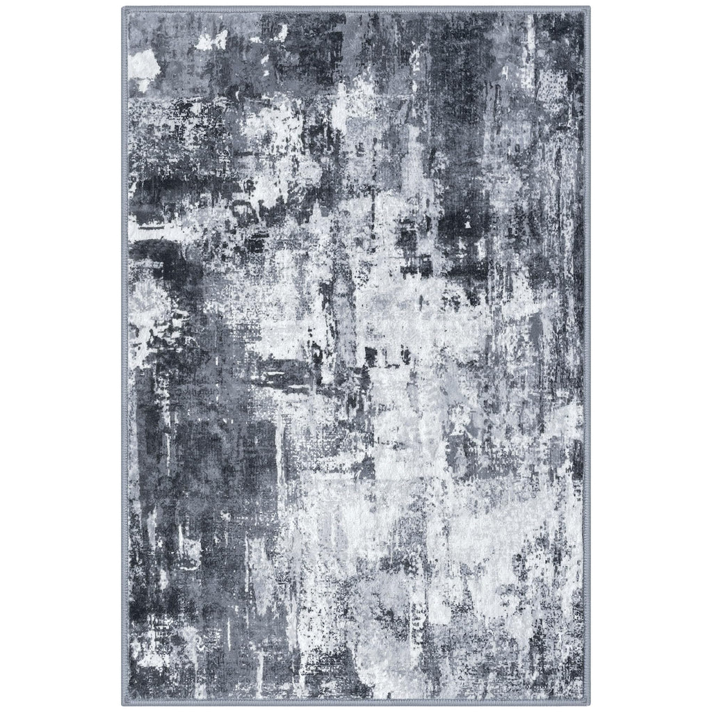 KOZYFLY Abstract Entryway Rug 2x3 Washable Door Mat Indoor Multi-Grey