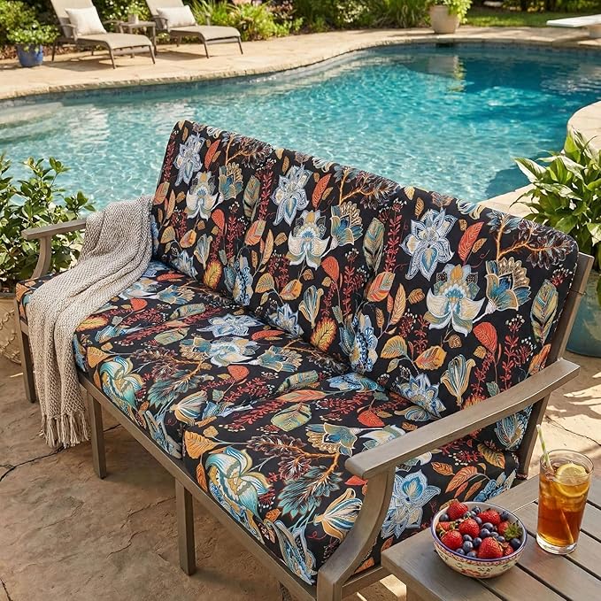 hyha Printed Couch Cushion Covers, Sofa Covers Washable for 3 Cushion Couch