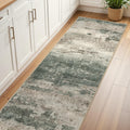 BEIMO 2'6"x10 Runner Rug for Hallway, Green Taupe Washable Abstract Rug