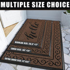 Yimobra Welcome Mats for Front Door 36x24, Heavy Duty Waterproof Outdoor Door Mat Outside Entrance, Non-Slip Low Profile Indoor Entryway Mat for Garage Patio, Coffee